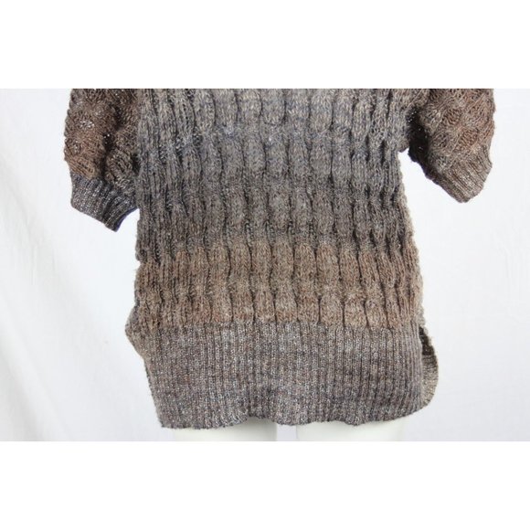 Dressbarn Brown Sparkle Popcorn Knit Short Sleeve Open Shrug Womens Size Large - Picture 6 of 9